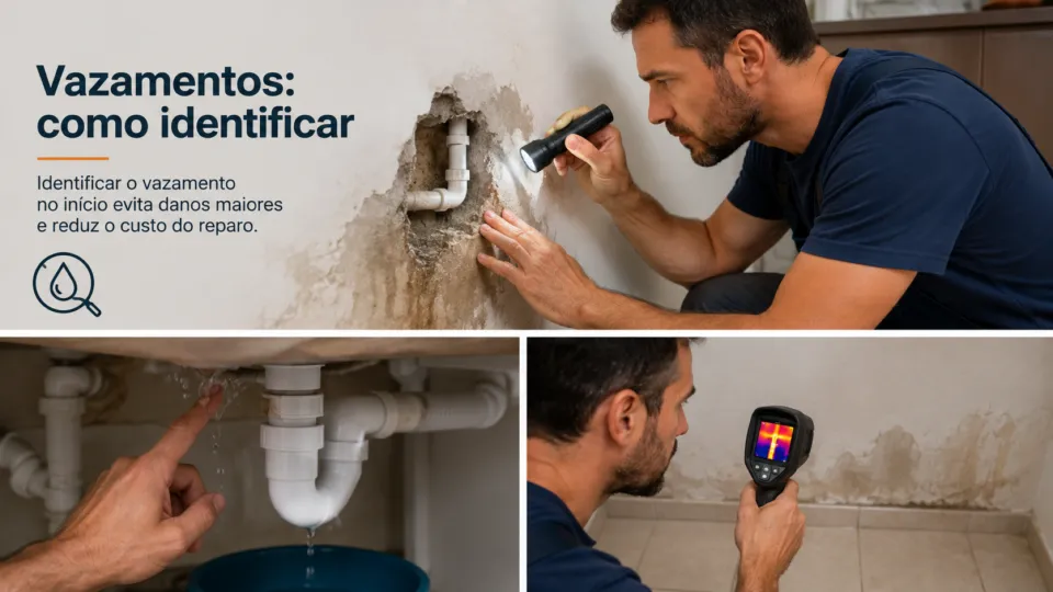 Mancha de umidade em parede indicando vazamento